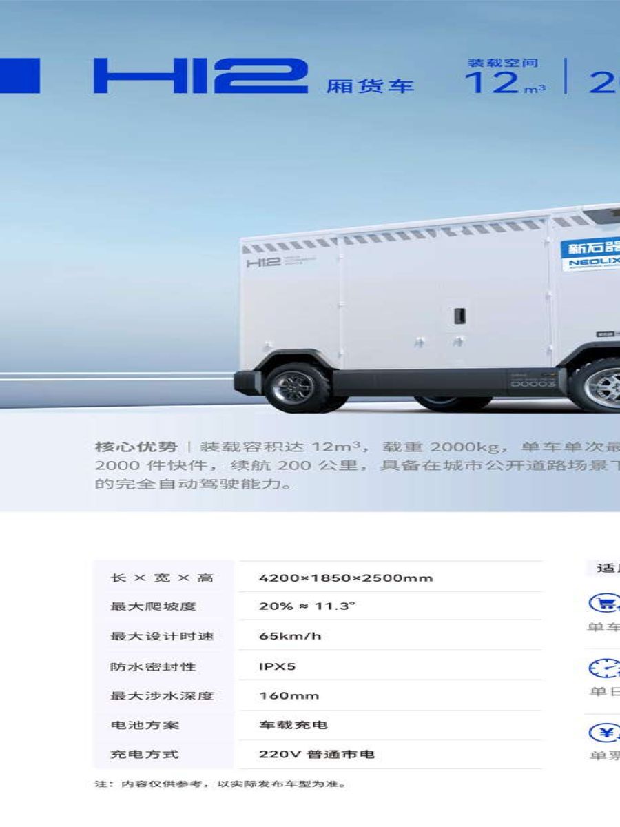 新石器H2R无人配送车